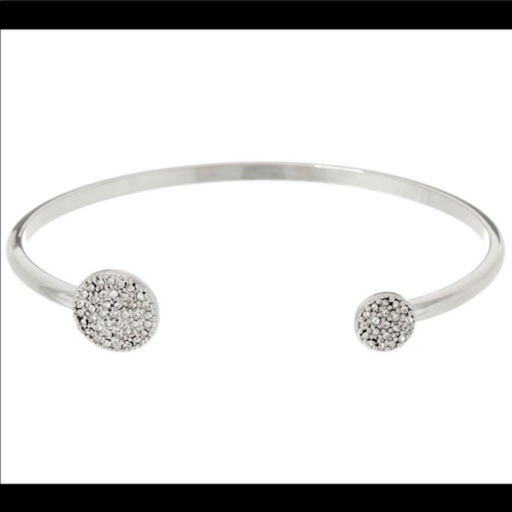 Pave Disc Cuff - Silver